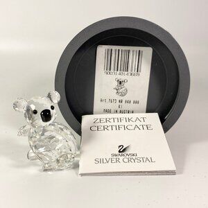 SWAROVSKI Crystal Large Koala 7673 Facing Left Black Eyes & Nose MINT with Box!